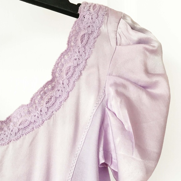 D&G Puff Sleeve Lavender Silk Top - Picture 7 of 10